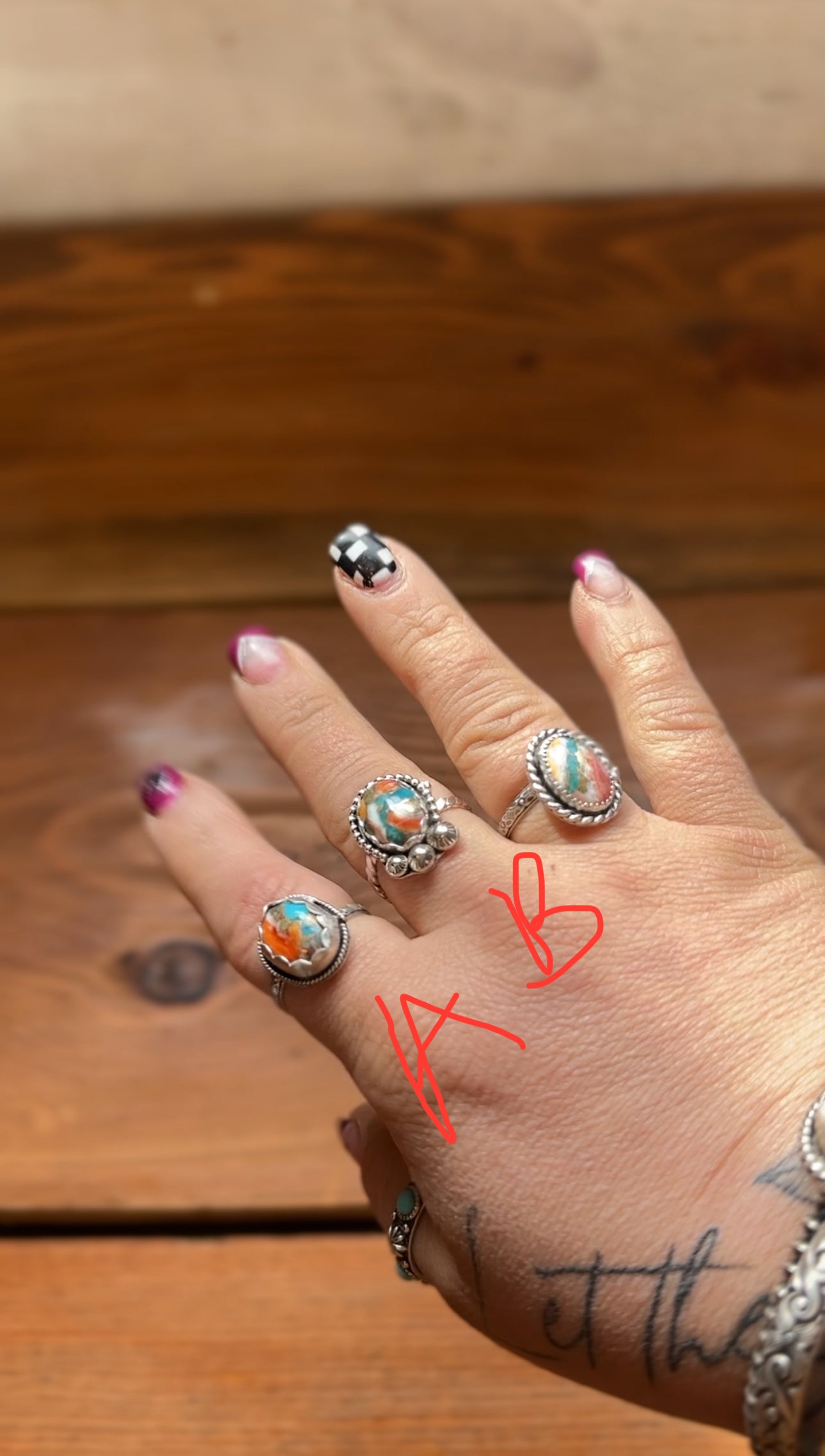 Adjustable Spiny Oyster, Turquoise, and Cooper Ring