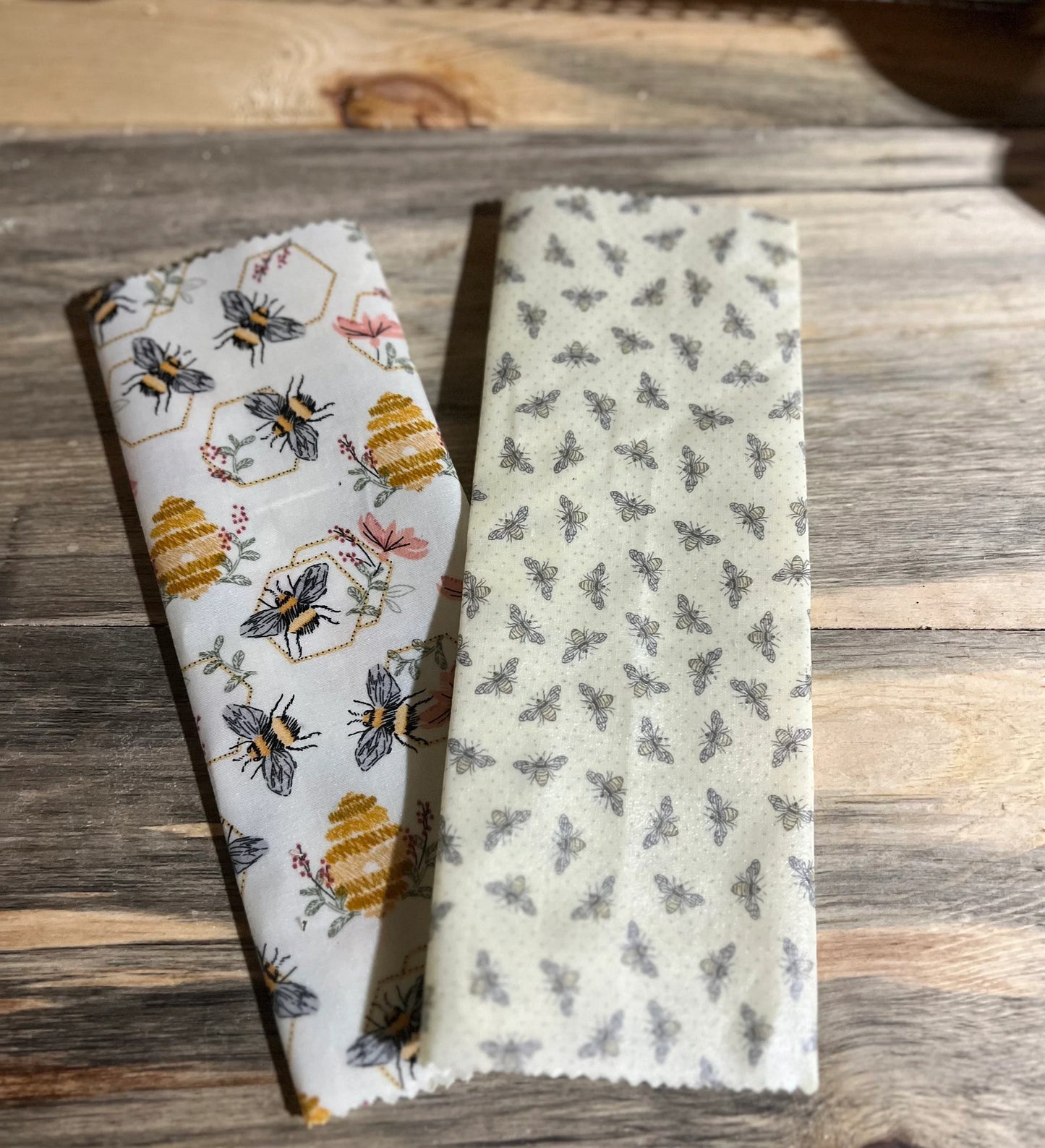 Set of 3 Bee Pattern Bees Wax Wraps