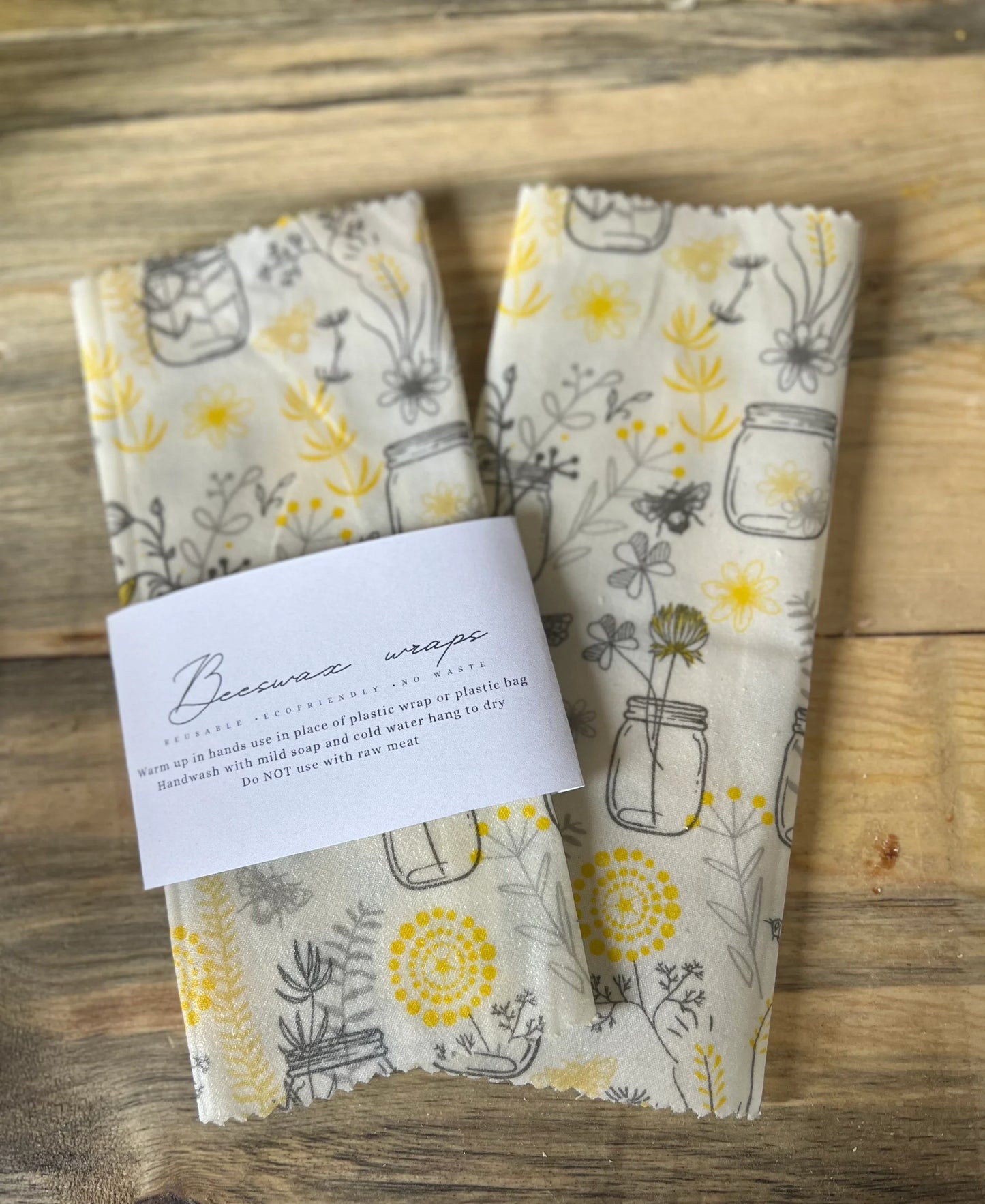 Set of 3 Bee Pattern Bees Wax Wraps