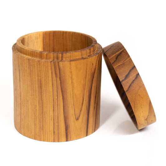 Teak Wood Spice Jar with Wooden Lid - Regular