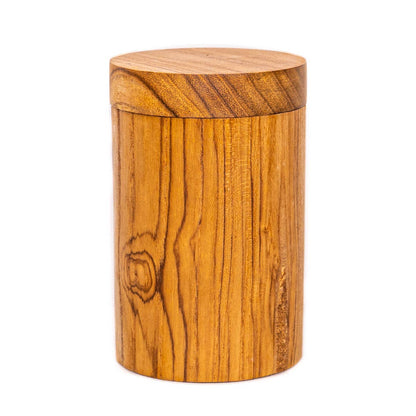 Teak Wood Spice Jar with Wooden Lid - Large