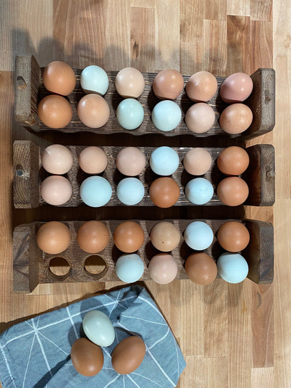 Farmhouse Stackable Wood Egg Holder l Egg Storage l Fresh Egg Storage l Wooden Egg Holder l Wooden Egg Rack l Wood Egg Carton l Egg Tray