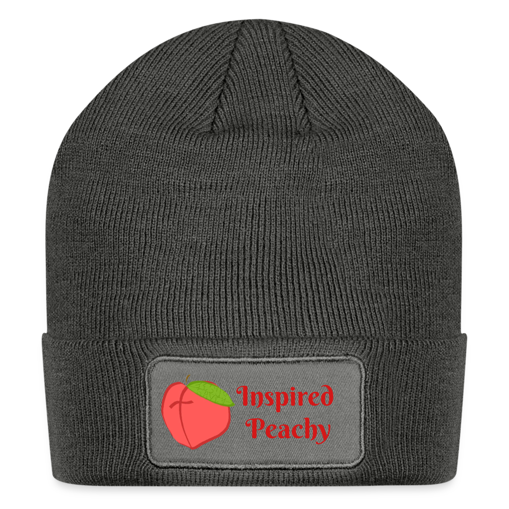 Patch Beanie - charcoal grey