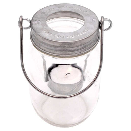 Galvanized Metal Tea Light Candle Holder Lids With Handles (Set of 3)
