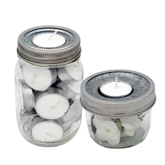 Tea Light Holder Metal Lid Insert For Mason Jars (6 pk)
